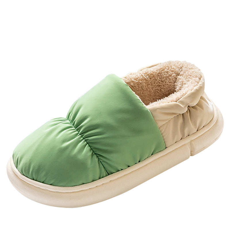 Men's down Cotton Slippers with Added Fleece, Warm, Cold-Resistant, Non-Slip, Wear-Resistant, Thick-Soled, Suitable for Indoor and Outdoor Use, Couple Style, Height-Increasing