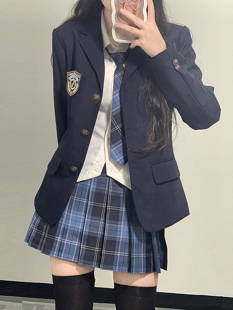 Original Jk Jacket Suit Women's Black Suit Uniform Suit Student Preppy Style Autumn and Winter Preppy Style Class Uniform Ready for Sale