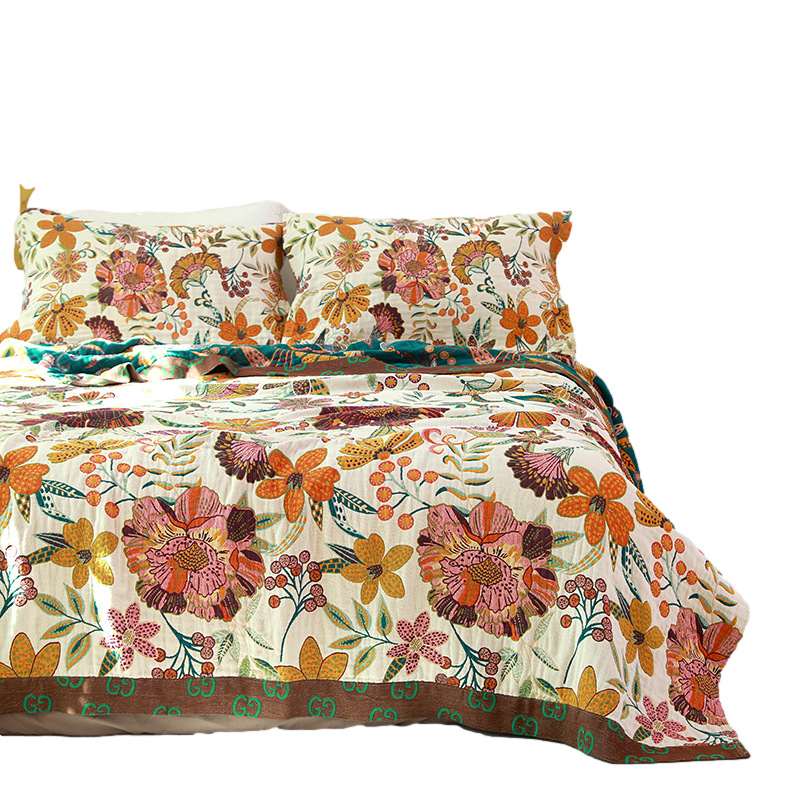 Summer five-layer gauze towel quilt foreign trade 2025 new office nap blanket cotton air conditioning towel blanket wholesale