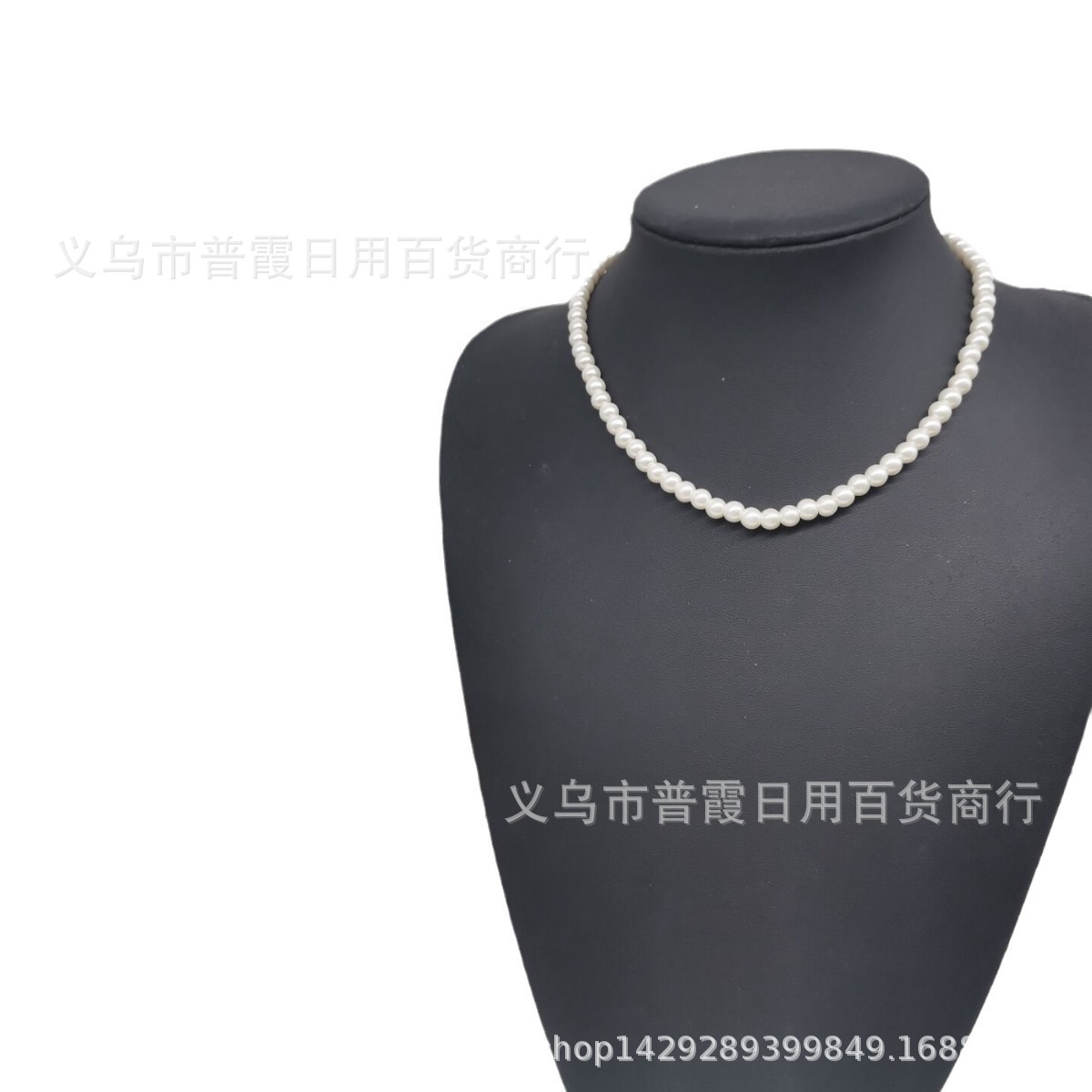 Cross-border simple geometric versatile round bead necklace single-layer tassel temperament glass bead necklace