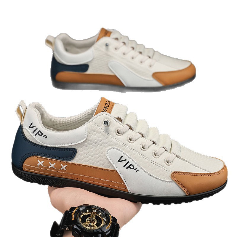 Men's Shoes 2025 New Spring Versatile Sports and Leisure Forrest Gump Sneakers Men's Slip-On Leather Soft-Soled Beanie Shoes