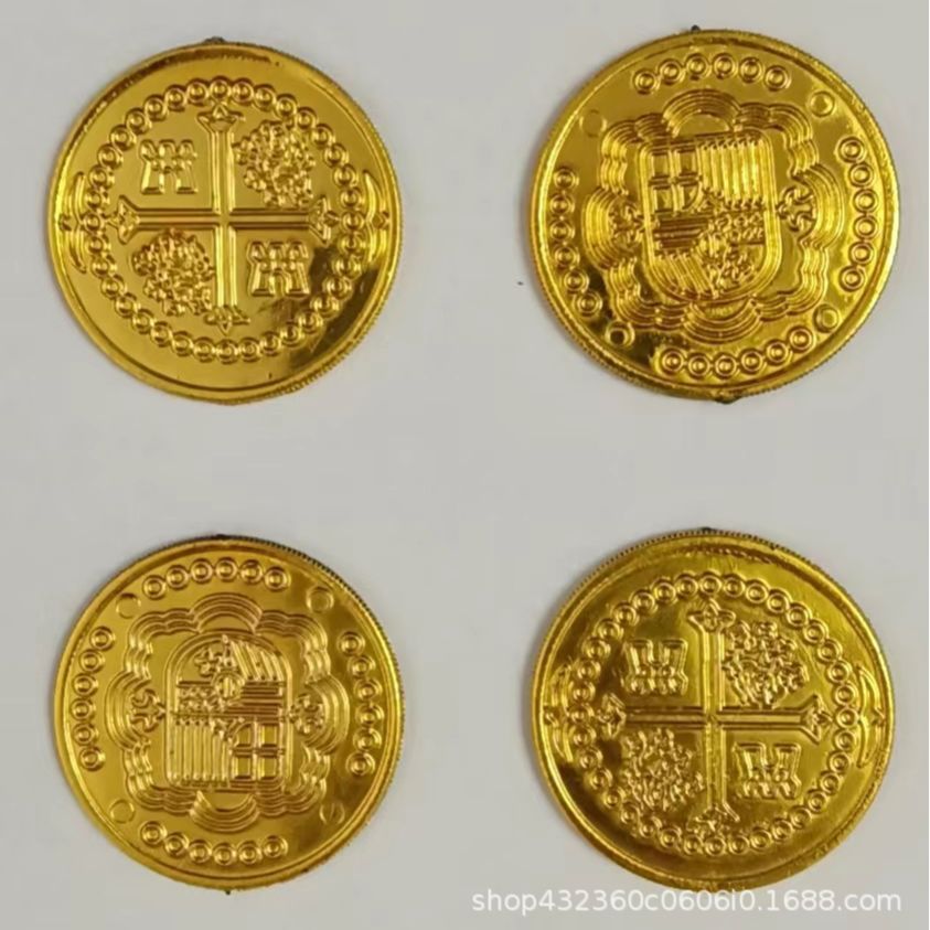 Cross Plastic Coin Pirate Costume Props Game Chip Coin Treasure Hunt Game Pirate Coin Toy