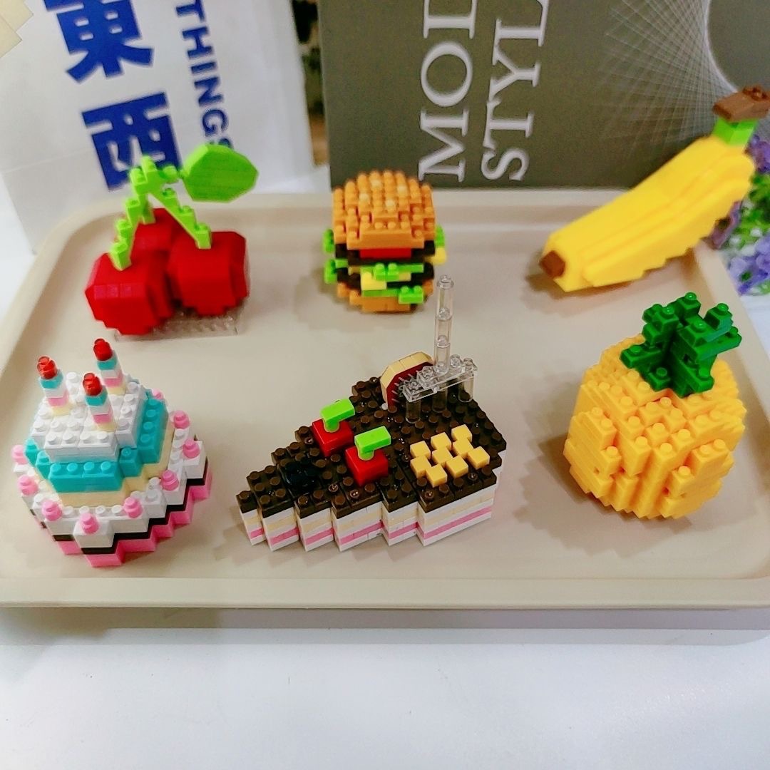 Wholesale Dropshipping Cross-Border Special Supply of Cola Burger Popcorn Fries Donuts Building Block Model Fun Building Toys