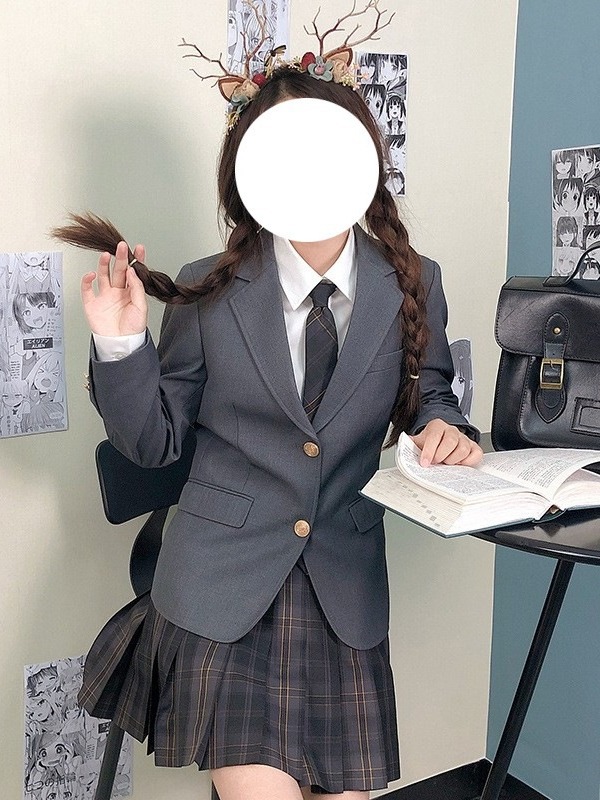 Suit JK Uniform Long Suit Suit Autumn and Winter Preppy Style Black Outwear Female Student Class Uniform School Uniform Japanese Style Style Style