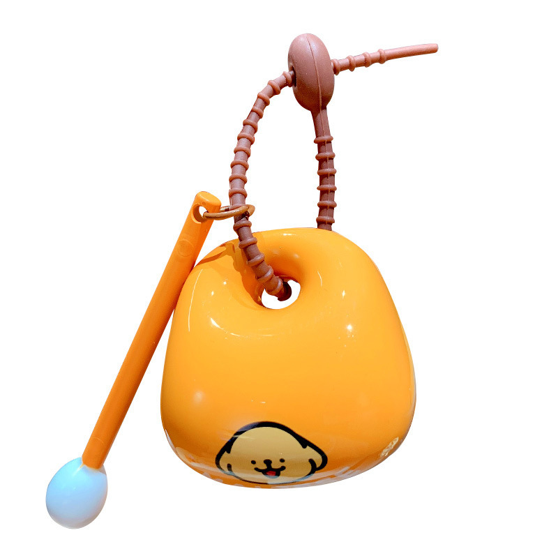 Cute Line Drawing Puppy Stress Relief Wooden Fish Tapping Music Emotional Healing Desktop Ornament Toy Cartoon Tapping Small Pendant