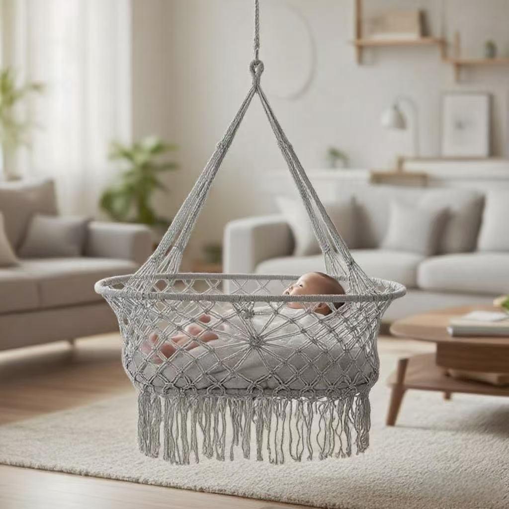 Tassel Hanging Baby Rocking Bed Hanging Basket Outdoor Hanging Chair Photo Photography Props Kidsren's Room Decoration Hammock Swing
