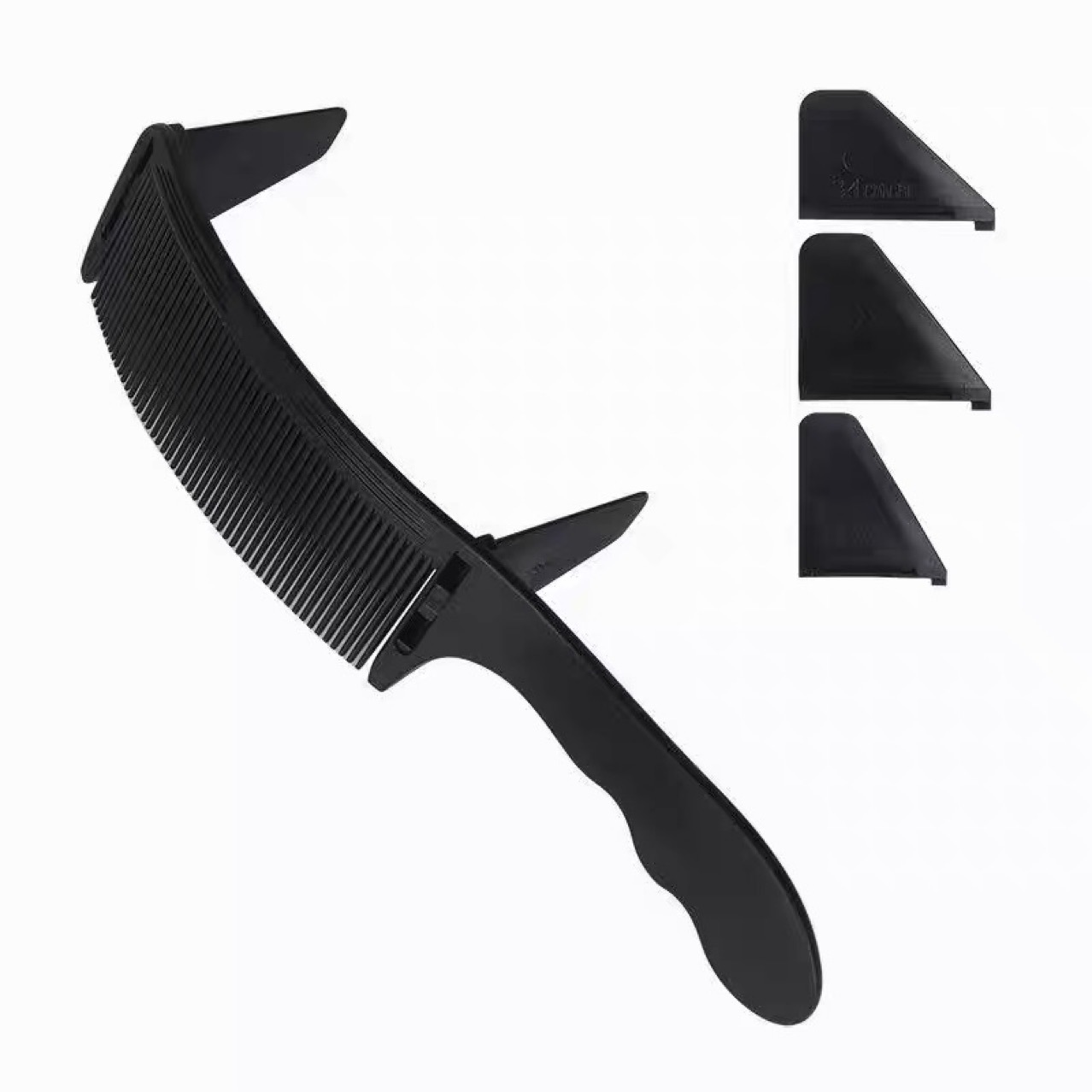 Cross-border Men's Hair Cutting S-shaped Clipper Curved Comb Round-head Flat Comb Curved Comb Limit Comb Caliper Positioning Comb Flat-head Comb