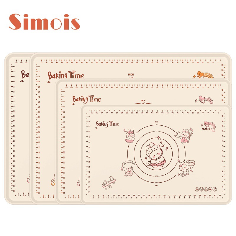 High temperature scale non-slip rolling pin pad thickened baking pad kitchen silicone pad oversized silicone and dough pad kneading pad