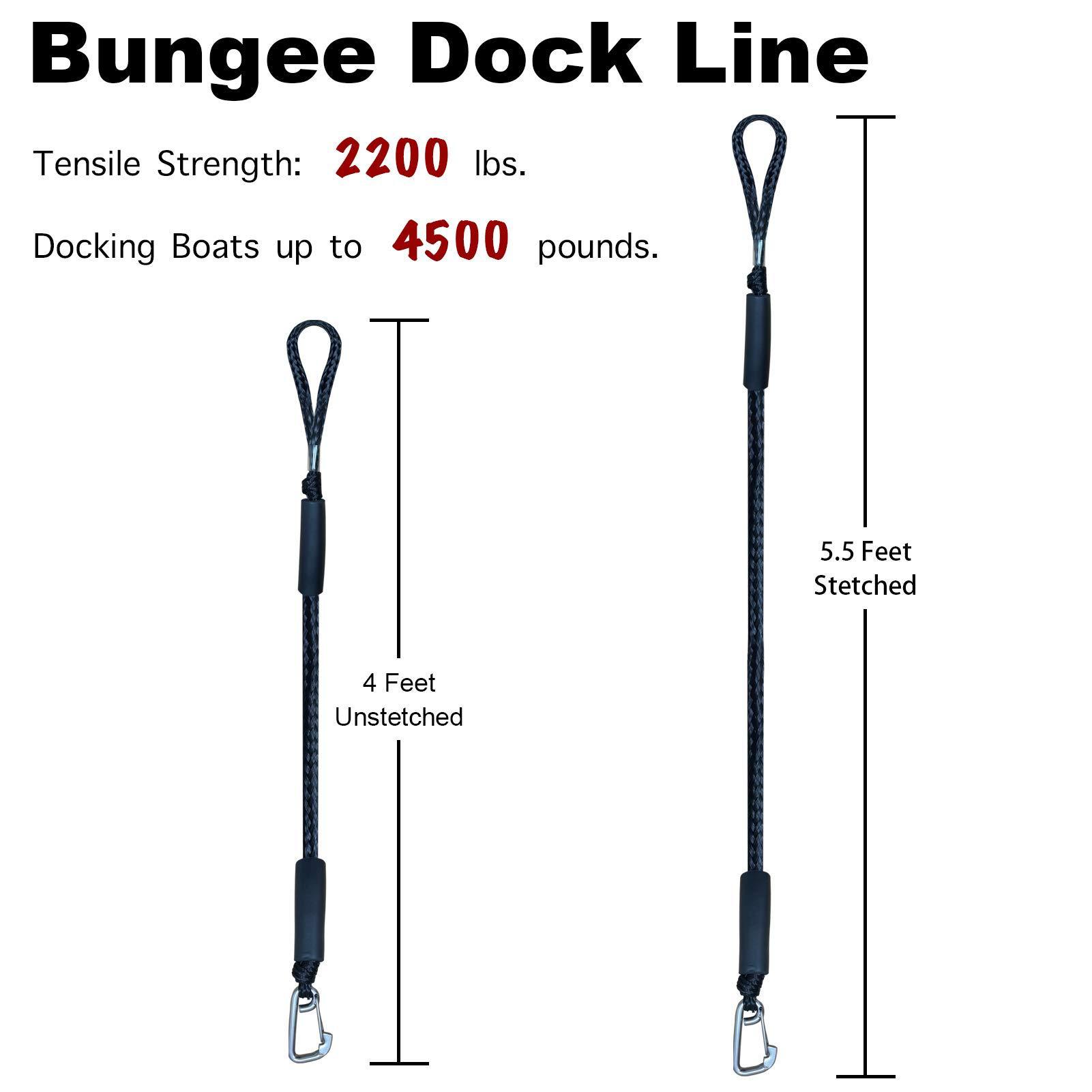 Dock Rope Boat Rope Stainless Steel Clip Accessories Boat Pwc Built-In Buffer Kayak Mooring Cable Polyethylene Rope