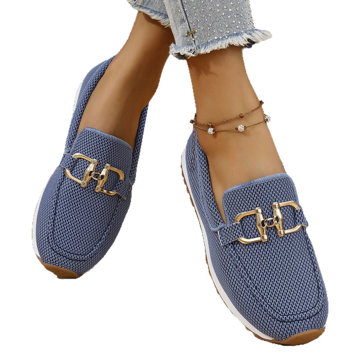 Amazon Cross-Border Large Size Women's Shoes 2025 New Four-Season Sports Shoes Shallow Mouth Fashion Women's Shoes Size 43