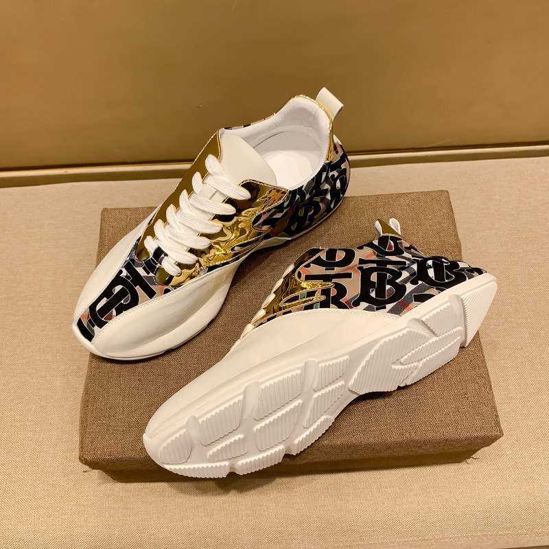 European Style Dad Shoes with Covered Heel, Trendy Genuine Leather Men's Casual Shoes, Thick-Soled Autumn and Winter Sports Shoes, Trendy Brand Men's Shoes