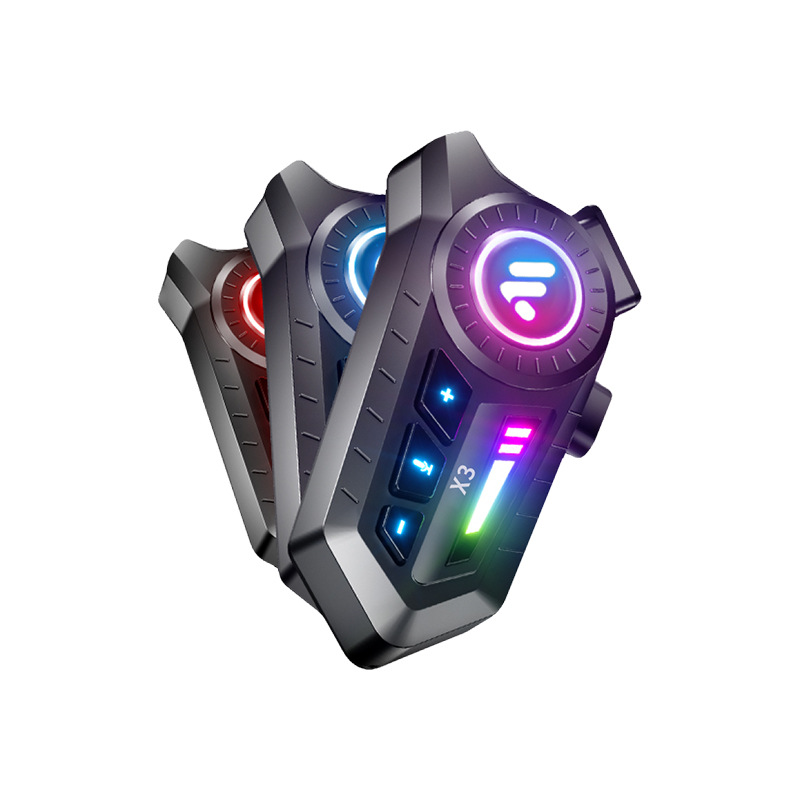 X3 Motorcycle Helmet Bluetooth Headset Heavy Bass Waterproof Noise Reduction Wireless Cross Brand Double Intercom Riding Headset