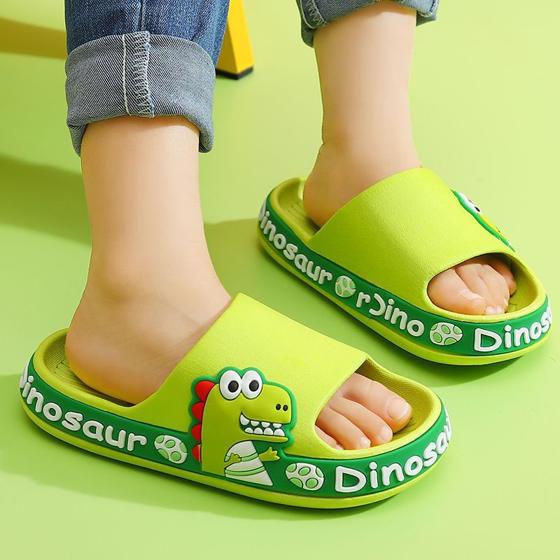 Детские сланцы для мальчиков с динозаврами, летние, нескользящие, для родителей и детей, для дома и улицы, большие детские картонные сланцы