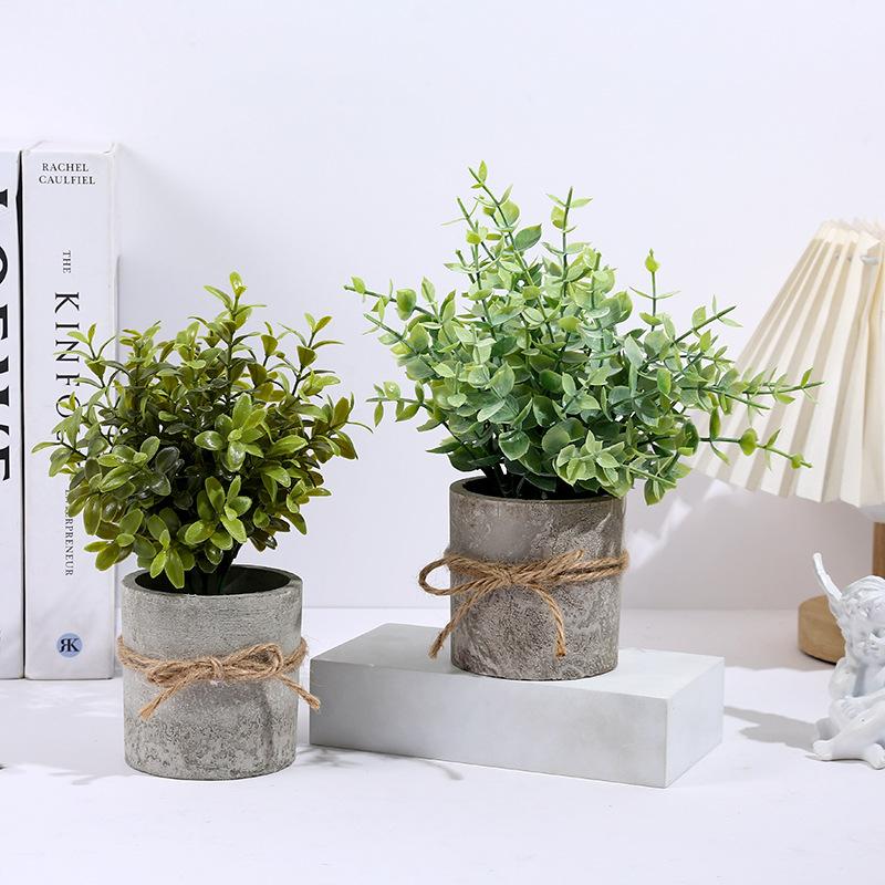 Cylindrical Pulp Potted Plant Combination Desktop Green Plant Ornaments Fake Flower Bonsai Temu Amazon Shein Creative Green Plants