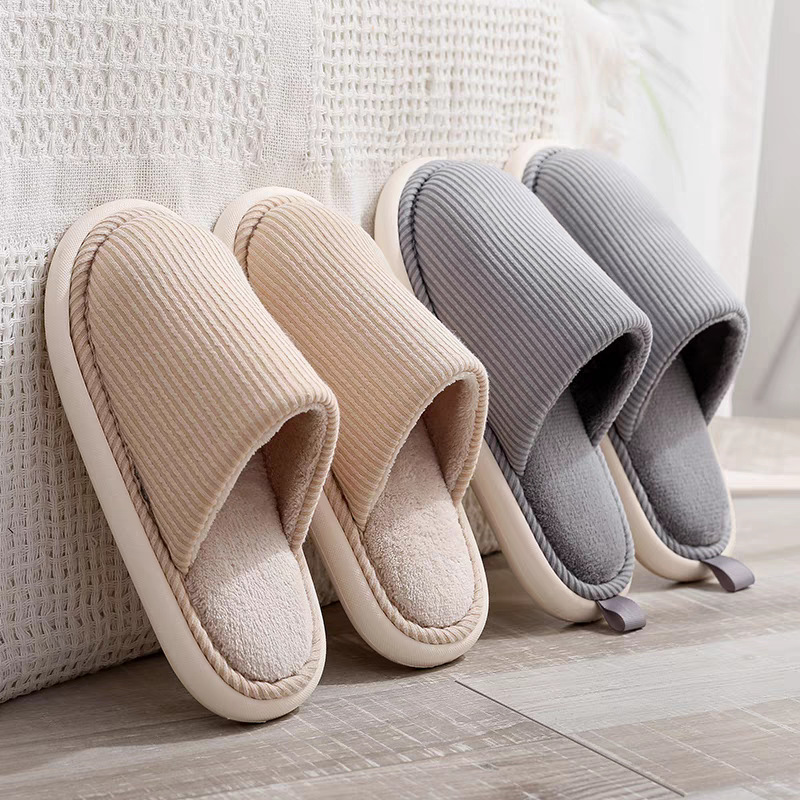 Cotton slippers women autumn and winter lovers step on excrement feeling floor Mao Mao slippers men's home and household dirt-resistant non-slip manufacturers wholesale