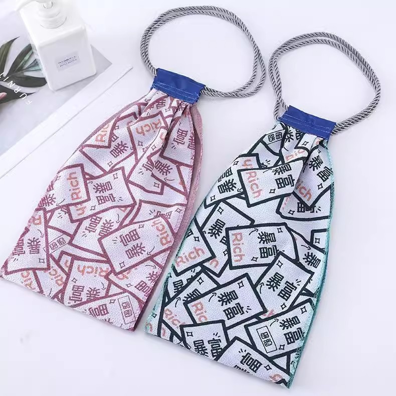 Double-Layer Back Scrubber Decontamination Exfoliating Tool Home Use Thick Exfoliating Back Towel Long Strip Bath Towel Tool