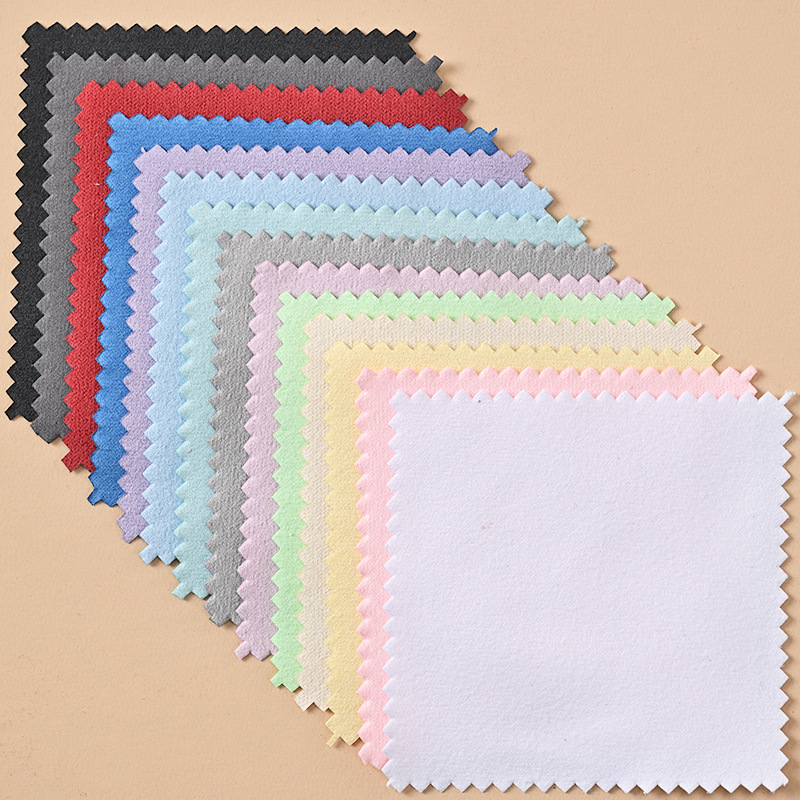 Wholesale Silver Polishing Cloth with Printable Logo 8*8 Multi-Color Opp Double-Sided Velvet Independent Packaging Small Batch Manufacturer Wiping Cloth