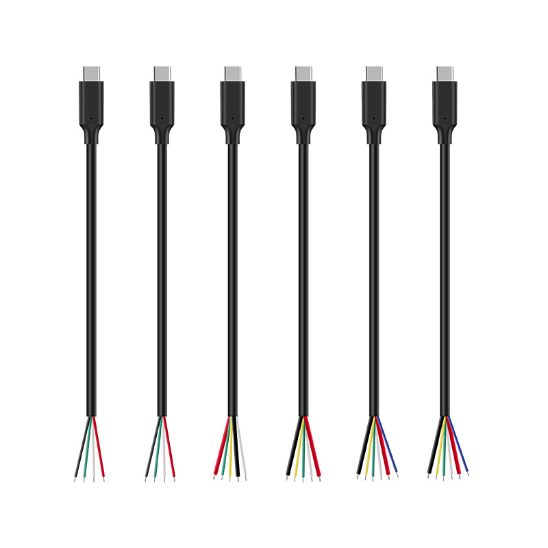 Wholesale typec single male data cable DIY test R & D products multi-core OTG function 5A charging data cable