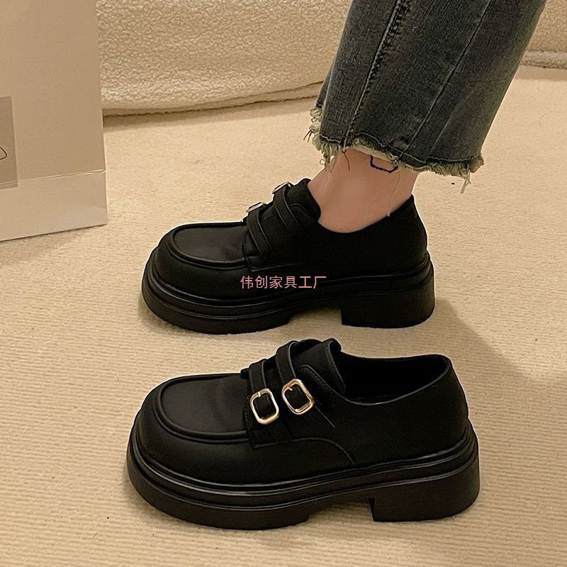 Женские кожаные туфли в британском стиле 2025 года, новая мягкая подошва, утолщенная, удобные ботинки на платформе