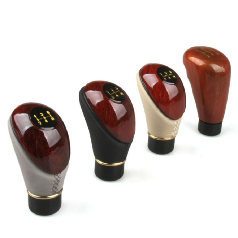 Ручка переключения, кожаная головка переключения, имитация персикового дерева, универсальная персонализированная ручка