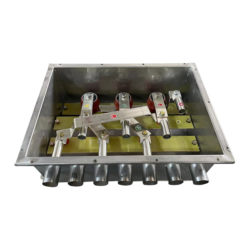 7-hole cross interconnection grounding box 304 stainless steel coaxial cable three-phase protection high voltage outdoor cable branch box