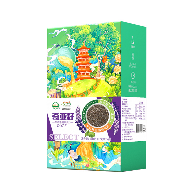 Chia seeds 12g * 15 bags, a total of 180g independent packaging ready-to-eat meal replacement full belly drink edible cereals