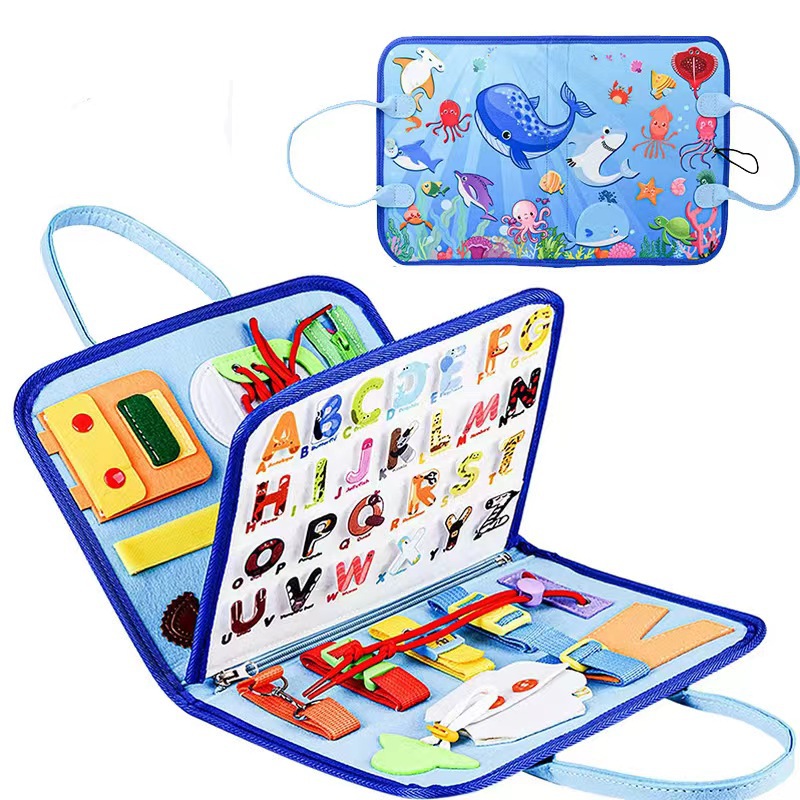 Cross-border New Felt Early Education Learning Dressing Buckle Children's Busy Board Toy Bag Montessori Educational Toys