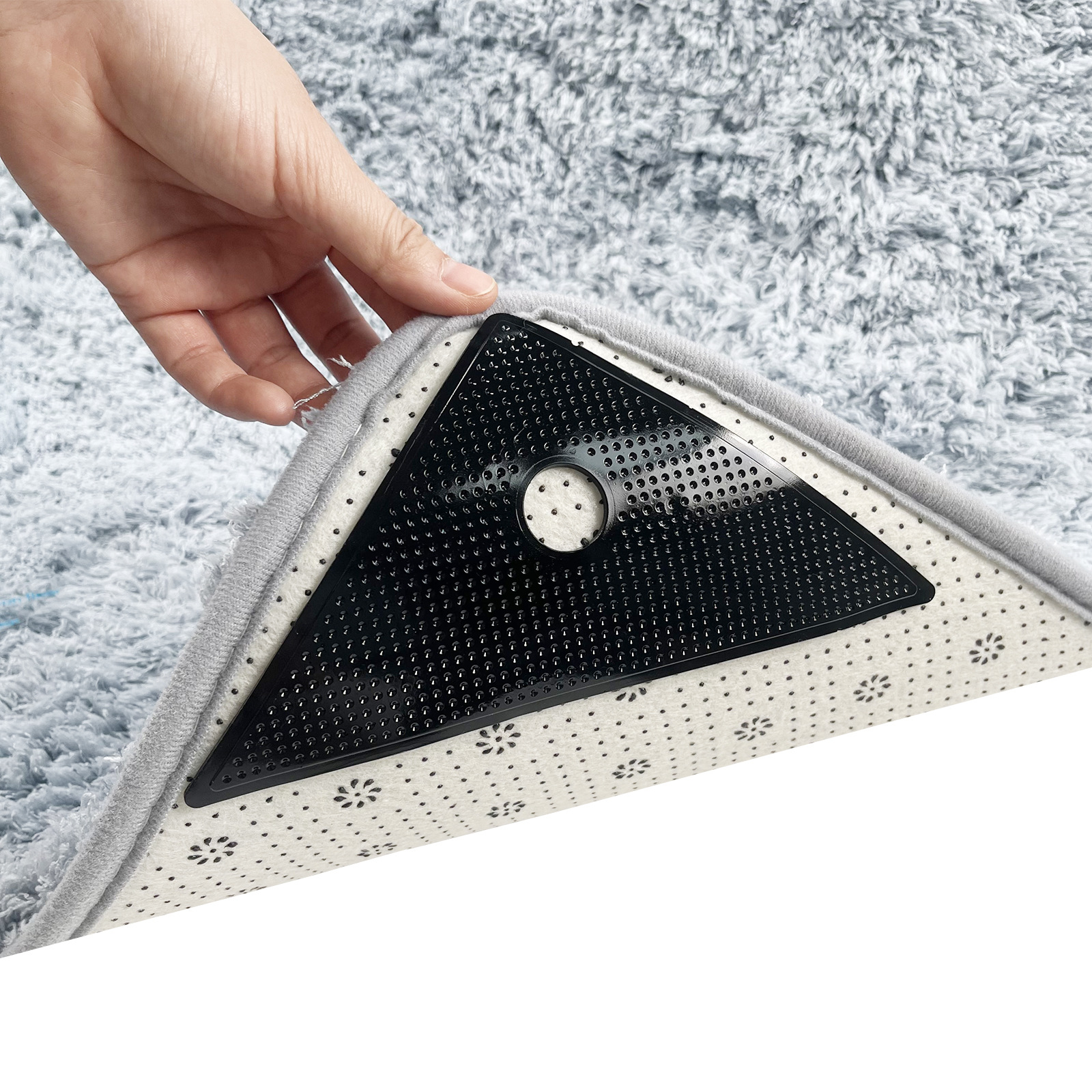 Cross-border Hot-selling Non-slip Fixed Carpet Paste PU Non-slip Washable Large Triangle Floor Mat Home Carpet Pad