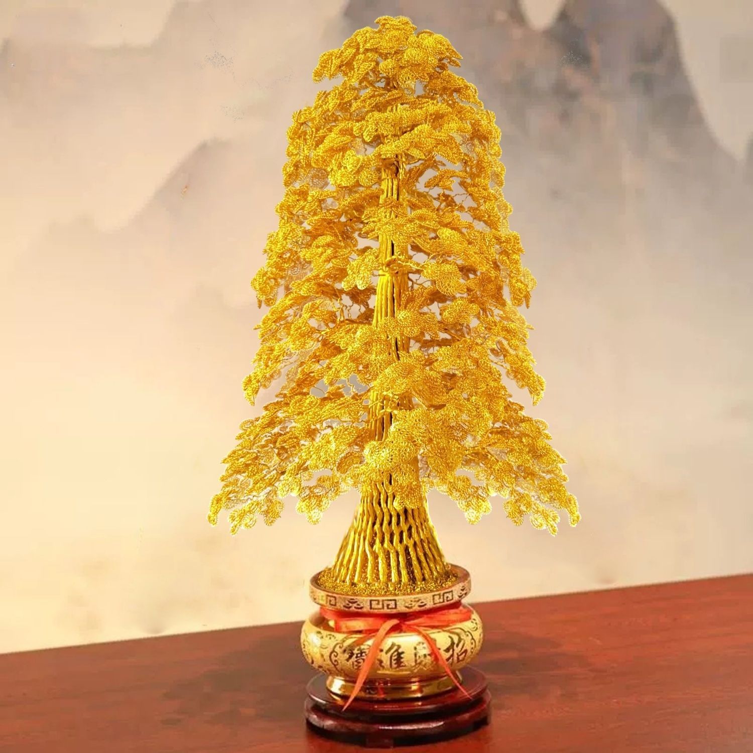 Напольные украшения для виллы, денежное дерево, подарок на новоселье, ручная работа из алюминиевой проволоки для гостиной