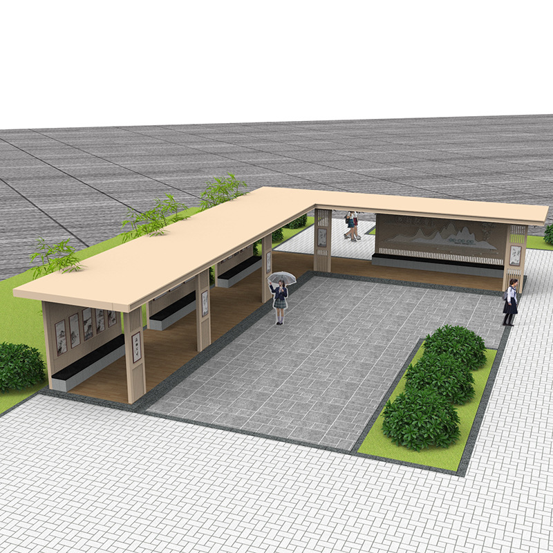 Cultural Corridor Outdoor Large Stainless Steel Gazebo Sculpture Manufacturer Garden Park Steel Structure Metal Corridor