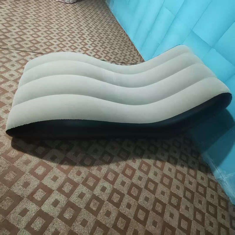 New Inflatable Sofa Wave S Recliner Pvc Flocking Inflatable Lazy Sofa Foldableable Single Sofa in Stock