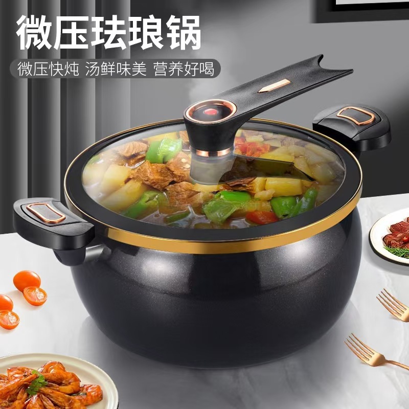 New Ceramic Micro-Pressure Cooker Household 8-Liter Large-Capacity Soup Stew Cooking Pot Multi-Functional Micro-Pressure Cooking Pot