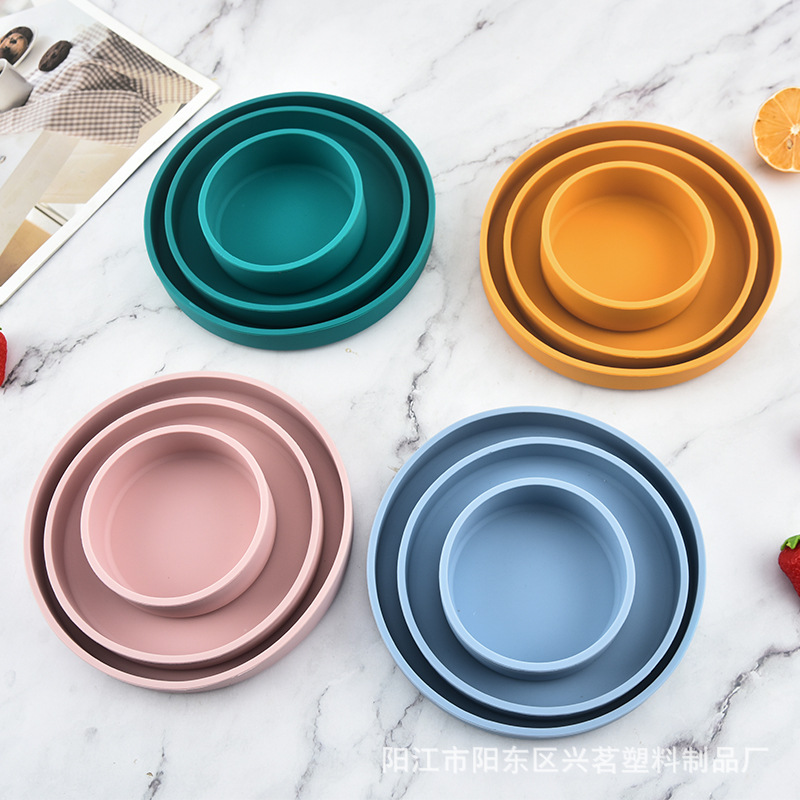 Amazon Hot Selling Food Grade Silicone Tableware Set Children's Supplemental Bowl Thickened Snack Fruit Plate Boiled