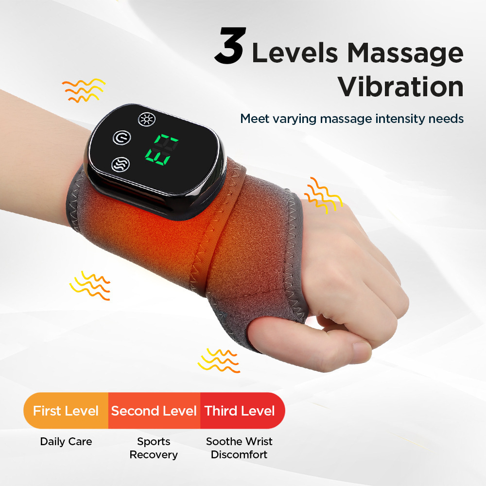 Cross-border Electric Heating Wrist Bracer USB Vibration Massager Warm Wrist Strap Vibration Hot Compress Physiotherapy Hand Massage