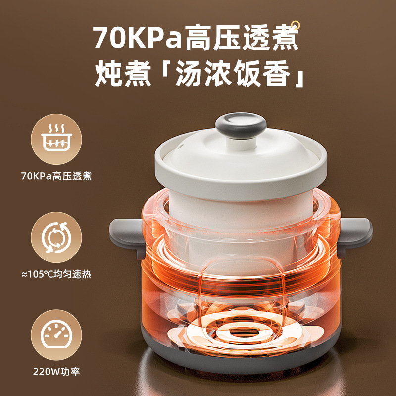 Ceramic Inner Pot Electric Stew Pot Porridge Pot Soup Pot Multi-Functional Reservation Pot Stew Soup Baby Food Supplement Mini Electric Stew Pot