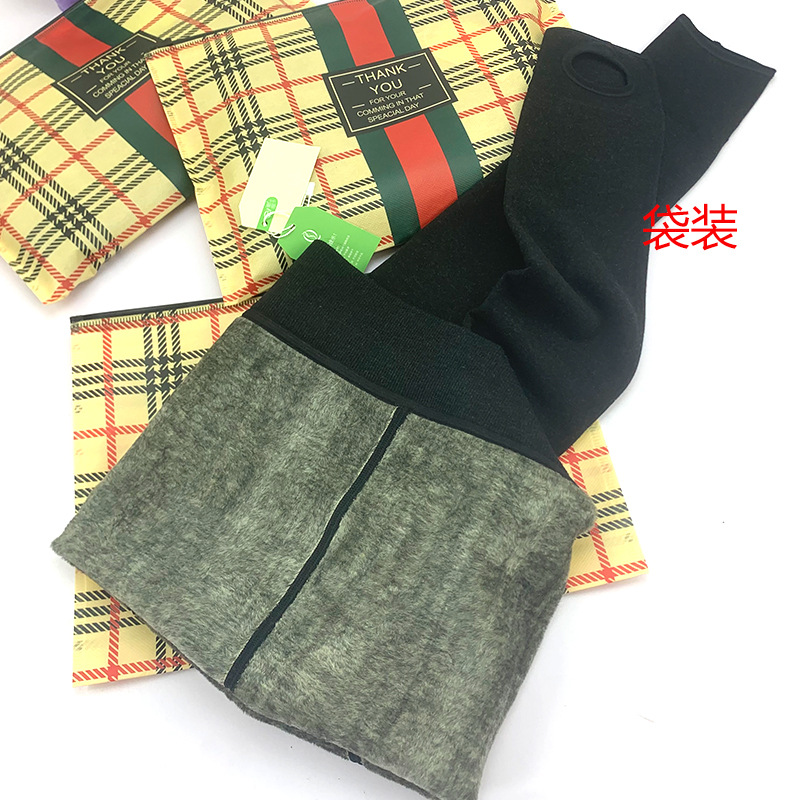 300g Silk Skin-Nourishing Fleece-Lined Leggings Thermal Pants Winter Thermal Cotton Integrated Pants Cotton Pants Footed Leggings