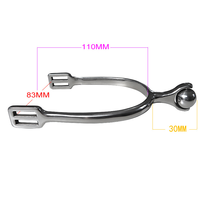 Stainless Steel British Spurs Equestrian Supplies with Small Rolling Balls at the Tail That Do Not Hurt Horses [Sp6110]