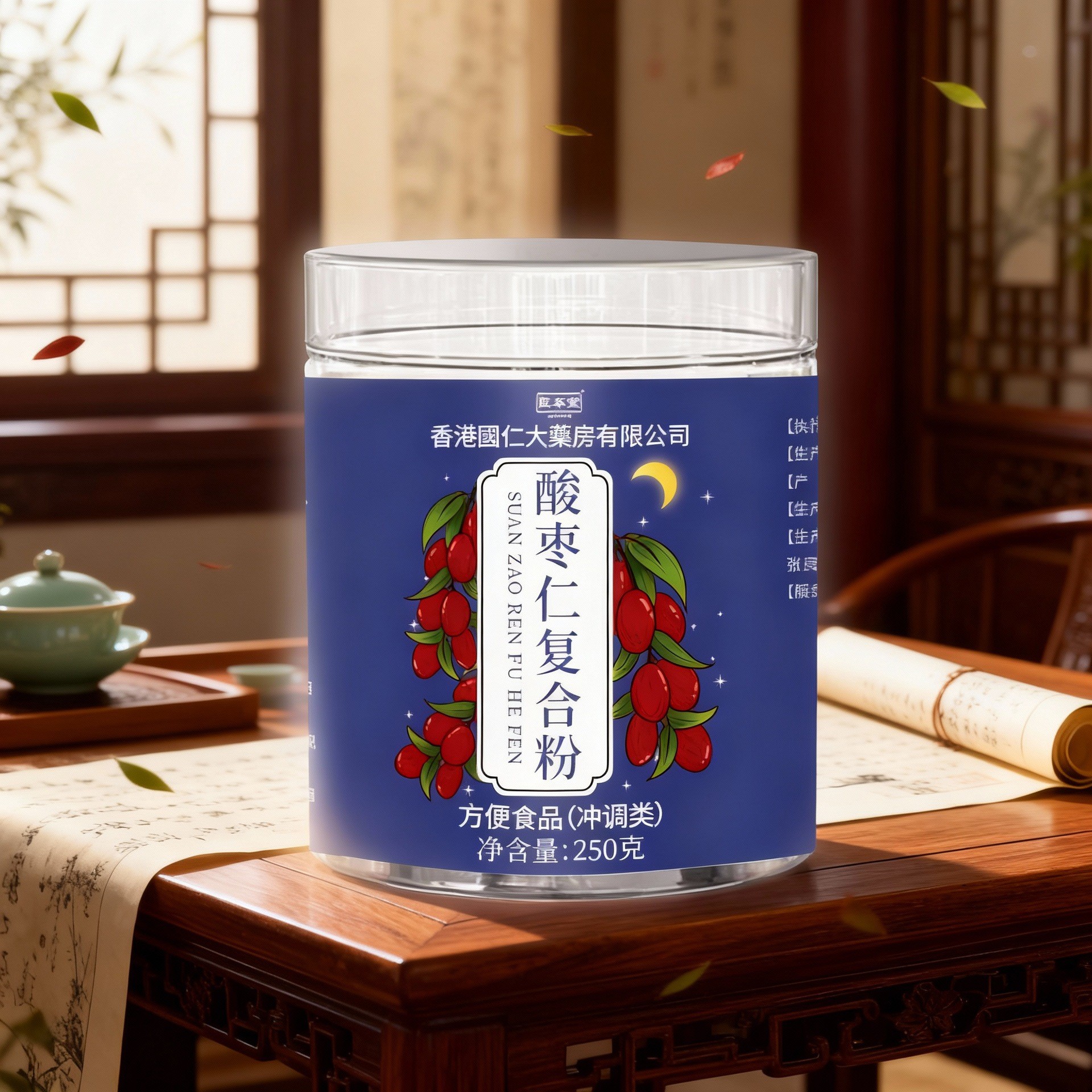 Hong Kong Pharmacy Jujube Kernel Powder Fried Authentic Middle-Aged and Elderly Sleep Health Soaking Water Official Spot 250g