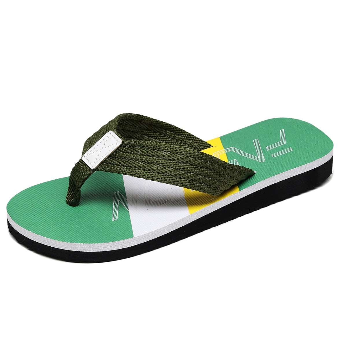 Cross-Border New Fashion Color-Blocked Flip-Flops Men's Summer European and American Trendy Outer Wear Foreign Trade Middle Eastern Beach Slippers