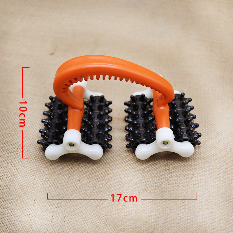 221 manual massager four-wheel massage stick whole body waist back acupuncture point roller moon car foot leg Meridian