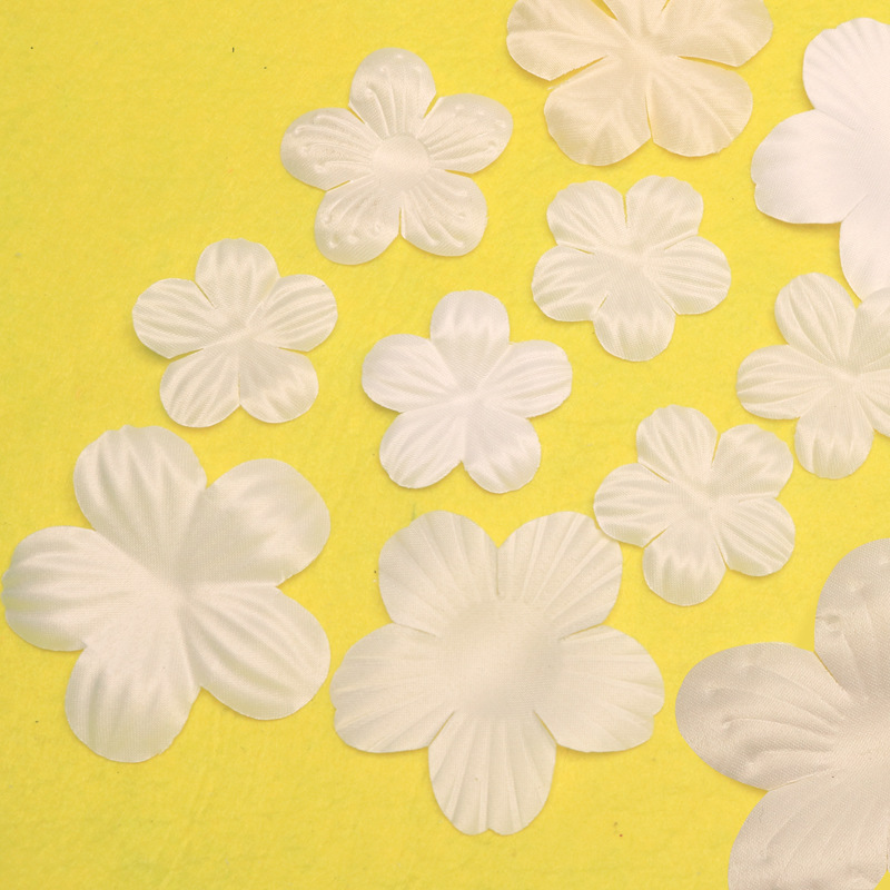 Ultrasonic Embossed Shaped Flower Pieces Stereo Five-Petal Flower Pieces Fabric Artificial Petals Clothing Shoes and Hats DIY Materials