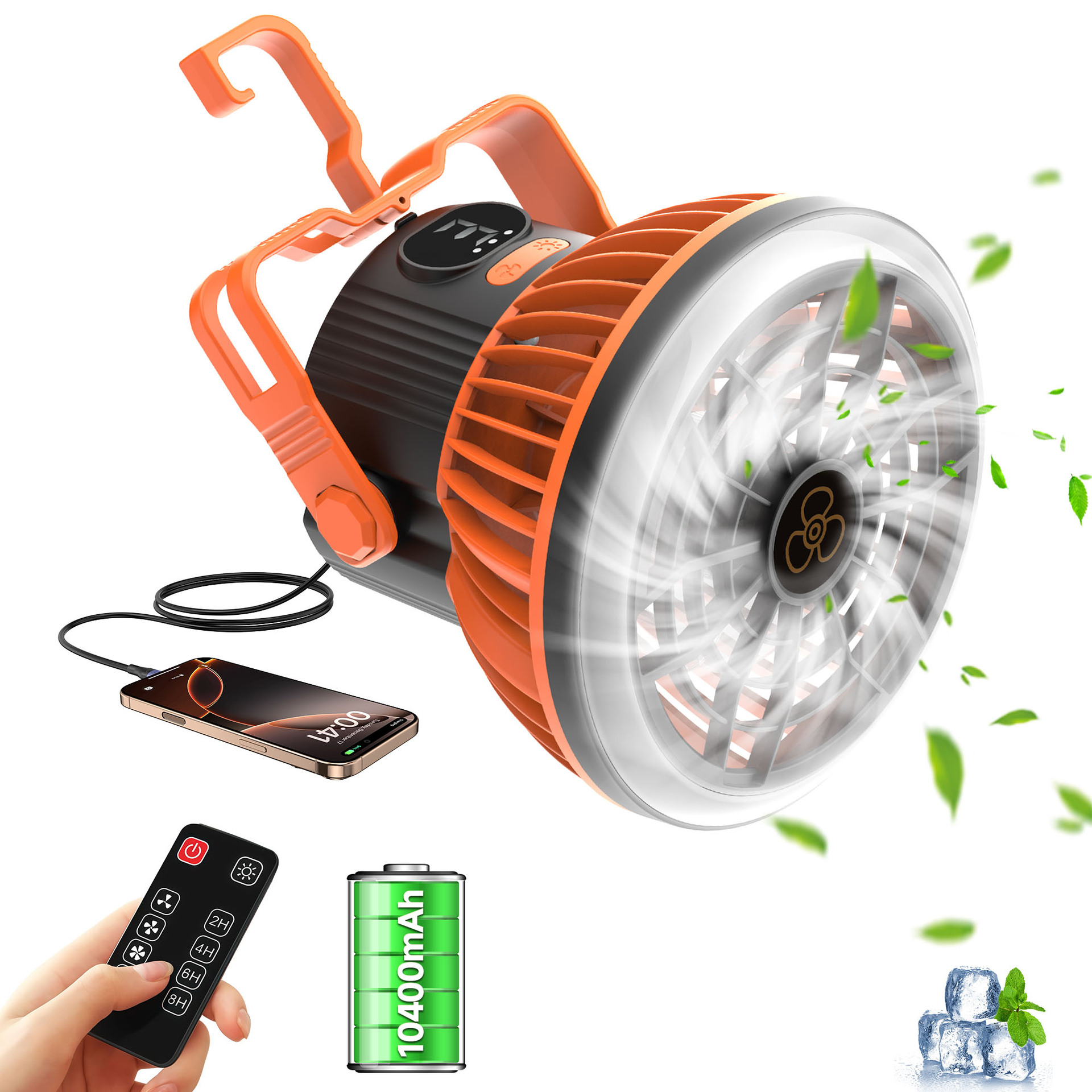 кемпинговый уличный вентилятор USB перезаряжаемый освещение цифровой дисплей для общежития потолочный вентилятор портативный