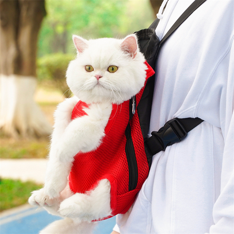 Dog and Cat Backpack Pet Backpack Dog Outing Mesh Breathable Cat Backpack Small and Medium Dog Supplies Wholesale