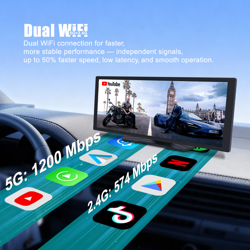 New Car Android Navigator Dual Bluetooth Dual Wifi Hd Youtube 10inch Ultra-Thin Smart Carplay