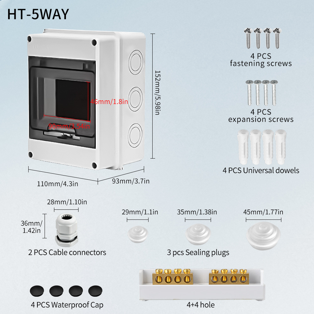 Cross-border outdoor waterproof distribution box HT series household IP65 plastic charging pile empty open box meter box