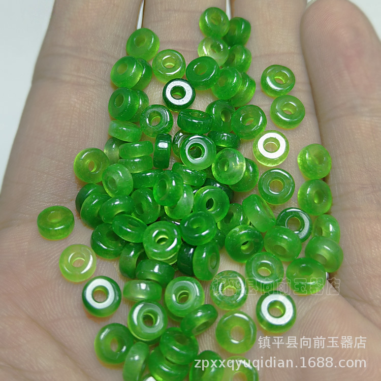 6mm large hole abacus beads loose beads wholesale diy jade jewelry accessories Jade loose beads quartz rock Jade large hole beads