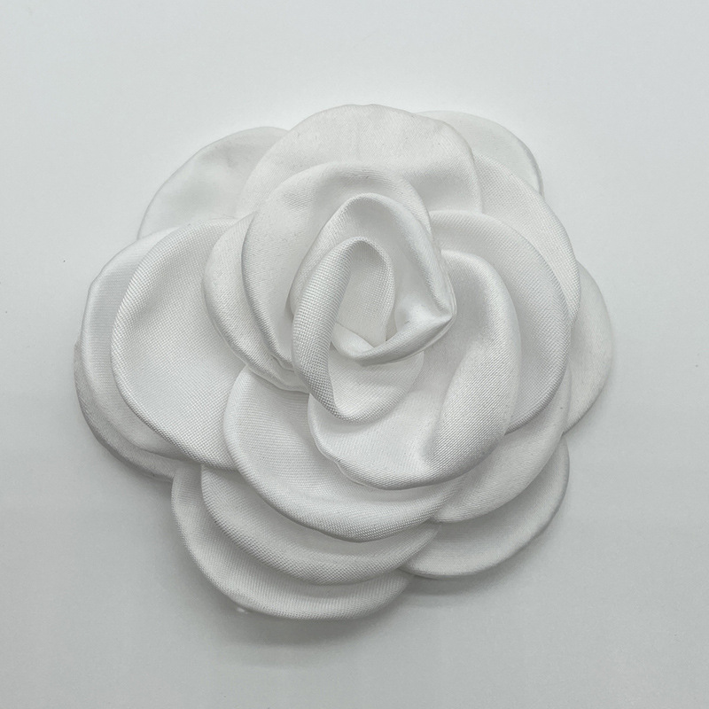 8cm hand baked edge patchwork fabric camellia clothing shoes hat accessories female headdress hair clip diy