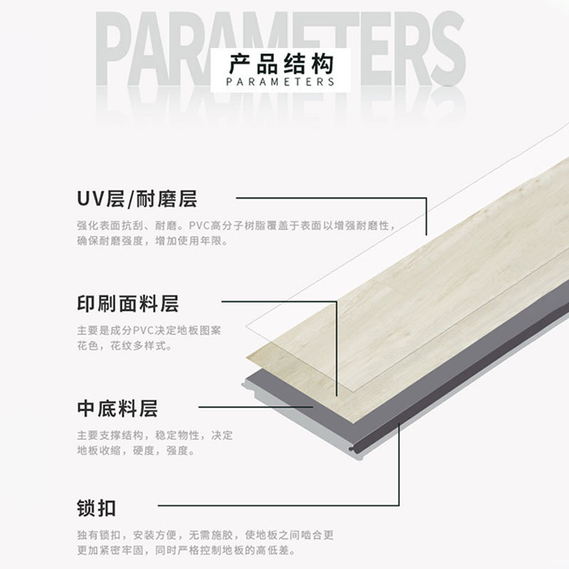 Spot spc lock floor pvc household environmental protection wear-resistant 6mm New material Stone plastic floor wood grain renovation floor