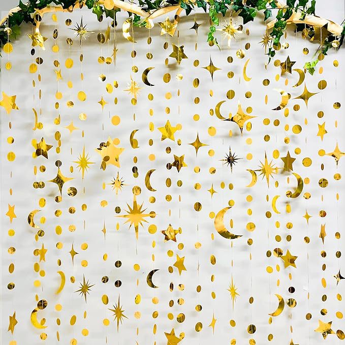 Cross-border New Radium Star Moon Hanging Pendant Valentine's Day Birthday Party Decorative Props