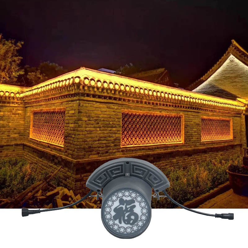 Led Corrugated Light Retro Wall Pavilion Stone Temple Engineering Light Full Power High Brightness Model